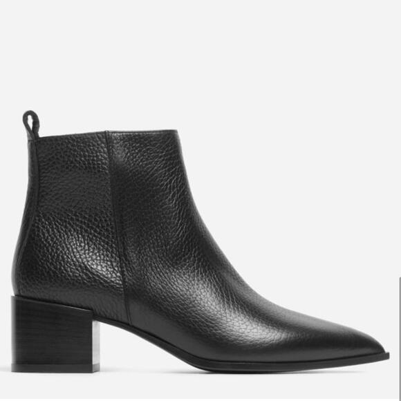 Everlane Boss Boots Black Pebbled Leather - Picture 3 of 13